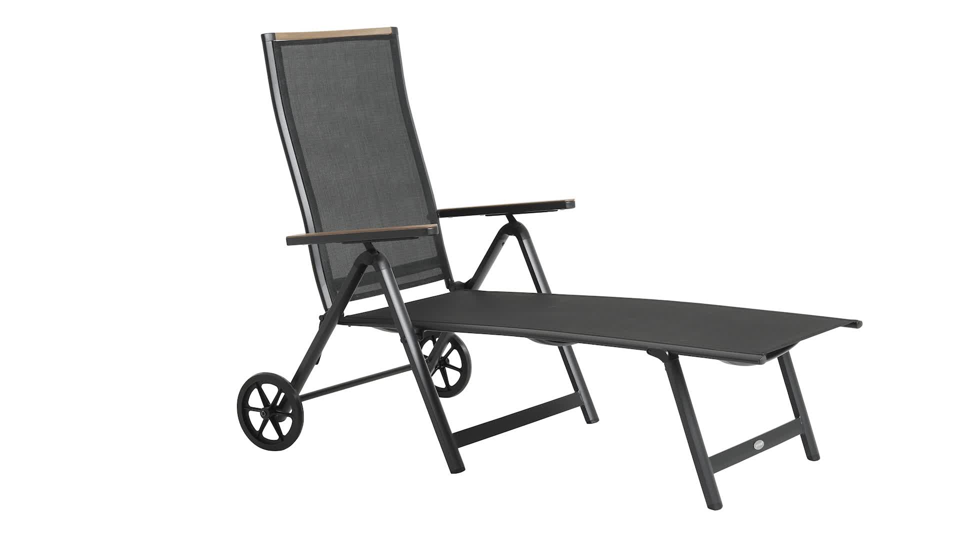 Şezlong BREDSTEN 79x187sm qara